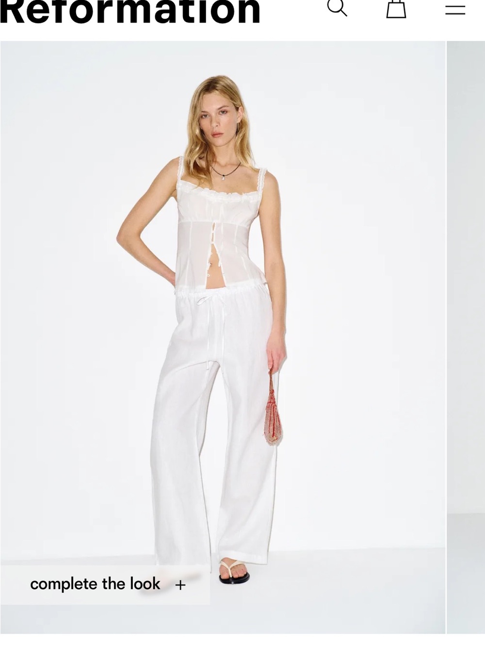 Reformation White Linen Pants
